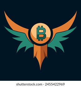 bitcoin bird, bitcoin flying, bitcoin soaring, coin, finance, golden wings, finance