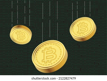 bitcoin and black background.Blockchain technologies,finance digital money market,photo modern technology and Digital cryptocurrency concept.