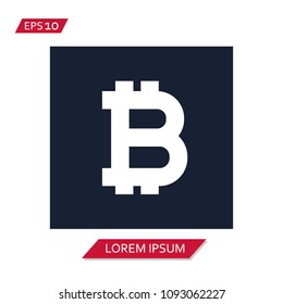bitcoin black and white vector icon symbol
