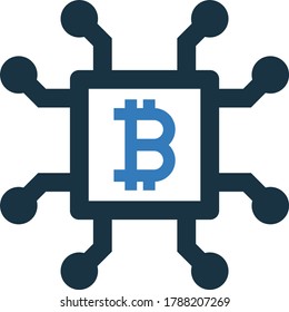 Bitcoin, block chain icon design