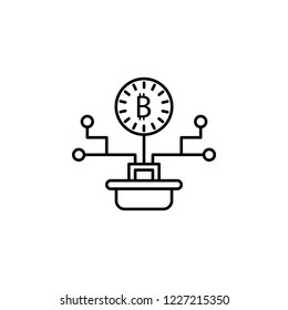 bitcoin, block chain icon. Element of block chain icon for mobile concept and web apps. Thin line bitcoin, block chain icon can be used for web and mobile
