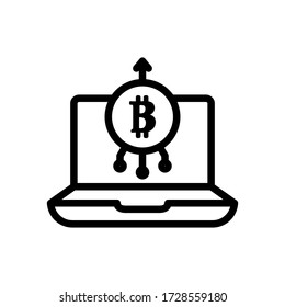 Bitcoin, blockchain, btc, coin, crypto, cryptocurrency icon eps moda plantilla de diseño logotipo señalización ilustración clip art