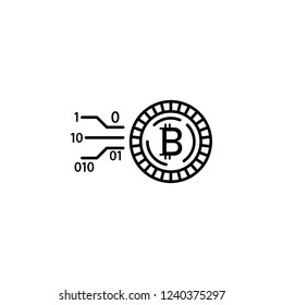 bitcoin, blockchain, coin icon. Element of crypto currency icon for mobile concept and web apps. Outline bitcoin, blockchain, coin icon can be used for web and mobile