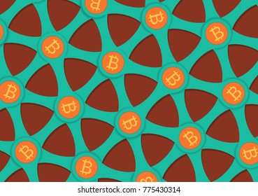 Bitcoin blockchain concept.Vector illustration in flat design.