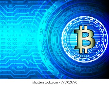 bitcoin and blockchain digital technology, virtual currency blockchain technology concept.