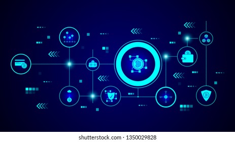 bitcoin blockchain icon. From crypto set