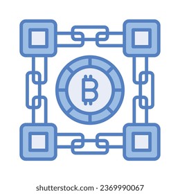 Bitcoin blockchain vector design isolated on white background