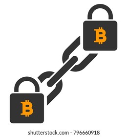 Bitcoin Blockchain vector icon. Style is flat graphic symbol.