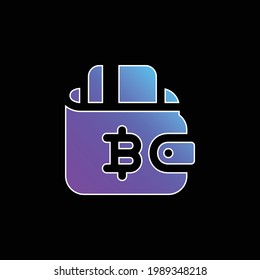 Bitcoin blue gradient vector icon