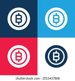 Bitcoin blue and red four color minimal icon set