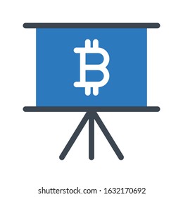 bitcoin board  vector glyph color icon 