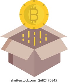 bitcoin box flat icon design