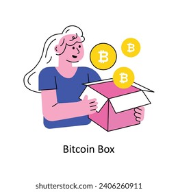 Bitcoin Box Vektorgrafik gefüllt Umrissgrafik Design. Symbol auf weißem Hintergrund EPS10-Datei 