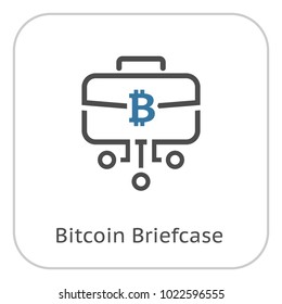 Bitcoin Briefcase Icon. Modern computer network technology sign. Digital graphic symbol. Concept design elements.