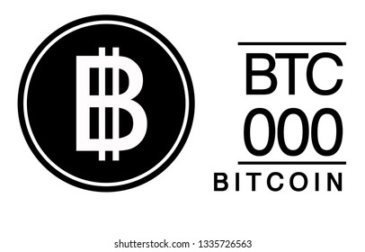 Bitcoin, BTC, B Banking Currency icon typography logo banner set isolated on background. Abstract concept graphic element. Collection of currency symbols ISO 4217 signs used in different countries
