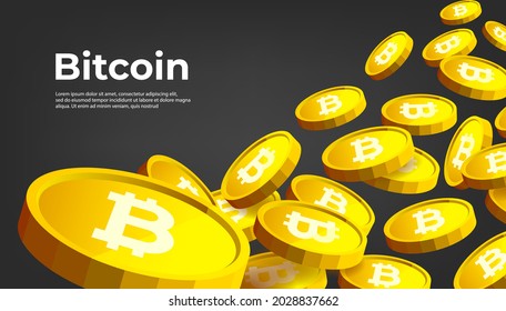 Bitcoin BTC banner. Bitcoin cryptocurrency concept banner background.