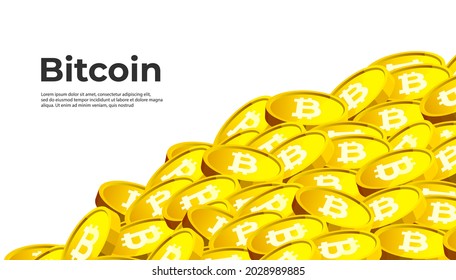Banner de Bitcoin BTC. Fondo de banner de concepto de criptodivisa de Bitcoin.