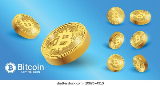 Bitcoin BTC banner. Bitcoin cryptocurrency concept banner background.