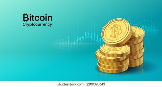 Bitcoin Btc Banner Bitcoin Cryptocurrency Concept Stock Vector (Royalty ...