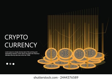 Bitcoin BTC banner Bitcoin cryptocurrency concept banner background