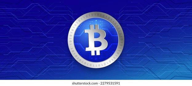 Bitcoin BTC crypto currency fintech concept vector banner and background