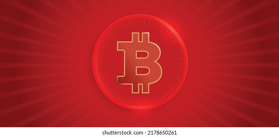 Bitcoin BTC crypto Currency Logo Symbol Vektorgrafik Banner und Hintergrund