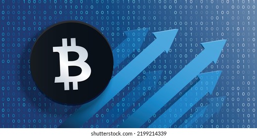 Moneda de logo de moneda criptográfica de Bitcoin (BTC) sobre fondo futurista de tecnología financiera e ilustración vectorial de banner. Puede utilizarse como diseño de portada, cabecera, fondo, cartel, papel pintado e impresión