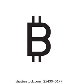 Bitcoin BTC logotipo de Vector de criptomoneda, logotipo de Tecnología de cadena de bloques, signo de icono de Bitcoin, logotipo de Vector de criptomoneda, símbolo negro de criptomoneda sobre fondo blanco, símbolo de criptomoneda