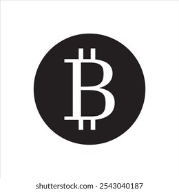 Bitcoin BTC logotipo de Vector de criptomoneda, logotipo de Tecnología de cadena de bloques, signo de icono de Bitcoin, logotipo de Vector de criptomoneda, símbolo negro de criptomoneda sobre fondo blanco, símbolo de criptomoneda