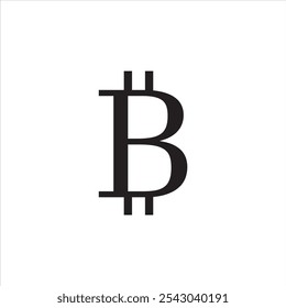 Bitcoin BTC logotipo de Vector de criptomoneda, logotipo de Tecnología de cadena de bloques, signo de icono de Bitcoin, logotipo de Vector de criptomoneda, símbolo negro de criptomoneda sobre fondo blanco, símbolo de criptomoneda