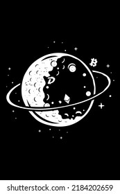 Bitcoin BTC Crypto to the Moon T shirt design