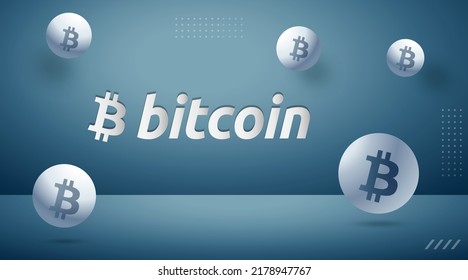 Fondo de criptomoneda de Bitcoin (BTC). Plantilla de ilustración de vector de criptologo de concepto de dinero virtual fintech basado en cadena de bloques.
