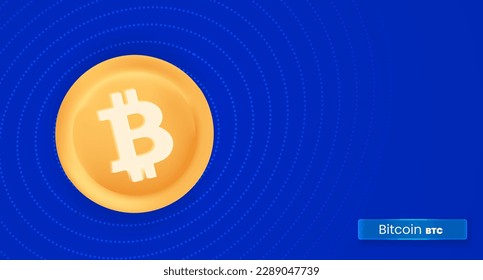 Bitcoin BTC cryptocurrency banner and background vector illustration