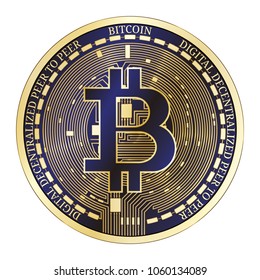 Bitcoin (BTC) cryptocurrency coin. 