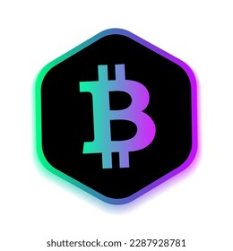 Bitcoin BTC Cryptocurrency logo icon and button template vector graphics