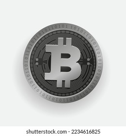 Bitcoin BTC cryptocurrency Silver coin