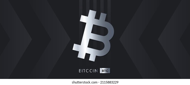 Bitcoin BTC Cryptocurrency symbol vector illustration. Block chain based technology background with crypto logo design. 