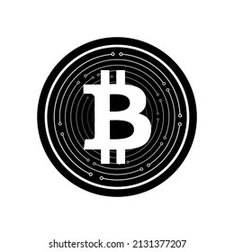 Bitcoin BTC Cryptocurrency Symbol Vector Illustration Concept for the label, tshirt, wall art, sticker, sign, cups, websites. Custom Bitcoin graphics.