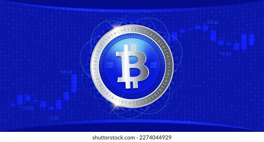 Bitcoin BTC cryptocurrency vector finance banner concept illustration