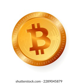 Ilustración vectorial de la moneda de oro de Bitcoin BTC 