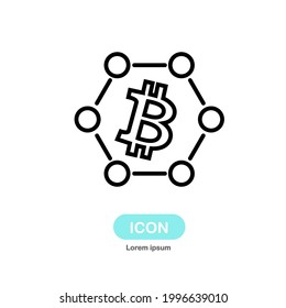 bitcoin, BTC icon vector isolated on white background.
