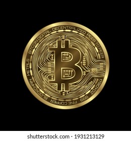 Bitcoin (btc) sign icon for internet money. Crypto currency symbol isolated