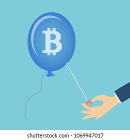 Bitcoin bubble burst. Falling of financial system.