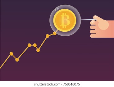 bitcoin bubble concept. vector illustration