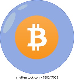 Bitcoin bubble flat vector illustration