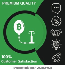 Bitcoin bubble icon. With green and black background option