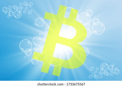 bitcoin bubble in the rays of glory