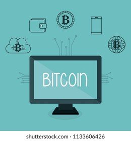 bitcoin business with desktop computer