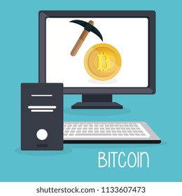 bitcoin business with desktop computer