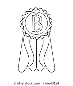 Bitcoin business illustration. Cyber currency simple illustration. Online  money earnings. Encryption of virtual money in bits. 